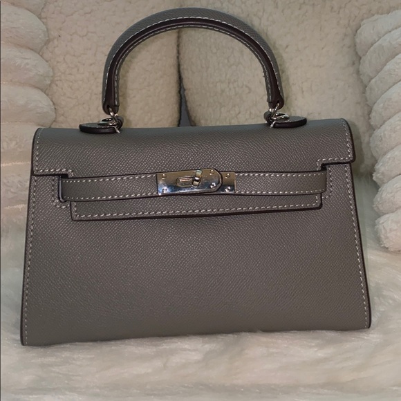 22cm gray epsom top handle handbag - Picture 1 of 5